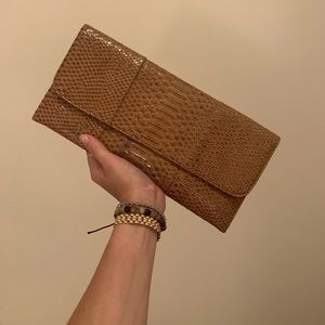 Faux Snakeskin Clutch